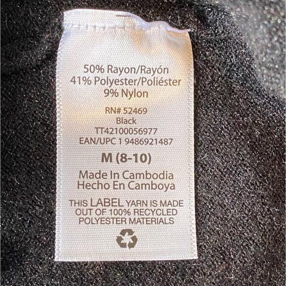 NWT Time and Tru Black Square Neck Tank Top Size M 8-10 Sparkles Sweater - Picture 12 of 13